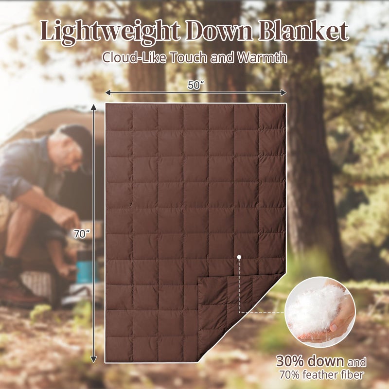 Peace nest Down Throw Blankets for Couch 50x70 Down Blanket for Indoor and Outdoor Throw Blanket use Soft Lightweight Throw Blanket Chocolate - Image 2